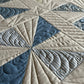 Handmade Baby Boy Quilt, Heirloom Baby Blanket, Christmas Gift, Blue & White Baby Boy Blanket (45x54.5)  Ready to Ship!