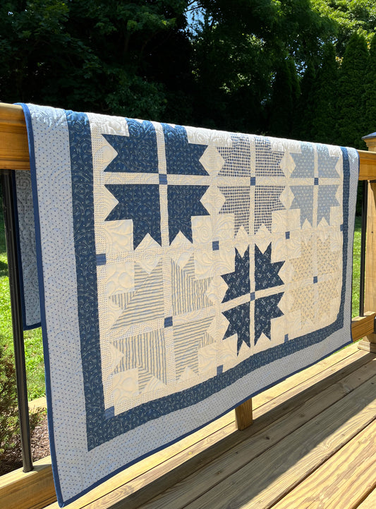 Handmade Baby Boy Quilt, Baby Girl Quilt, Baby Blanket (52x52.5) Moda Blueberry Delight Fabric, Ready to Ship!