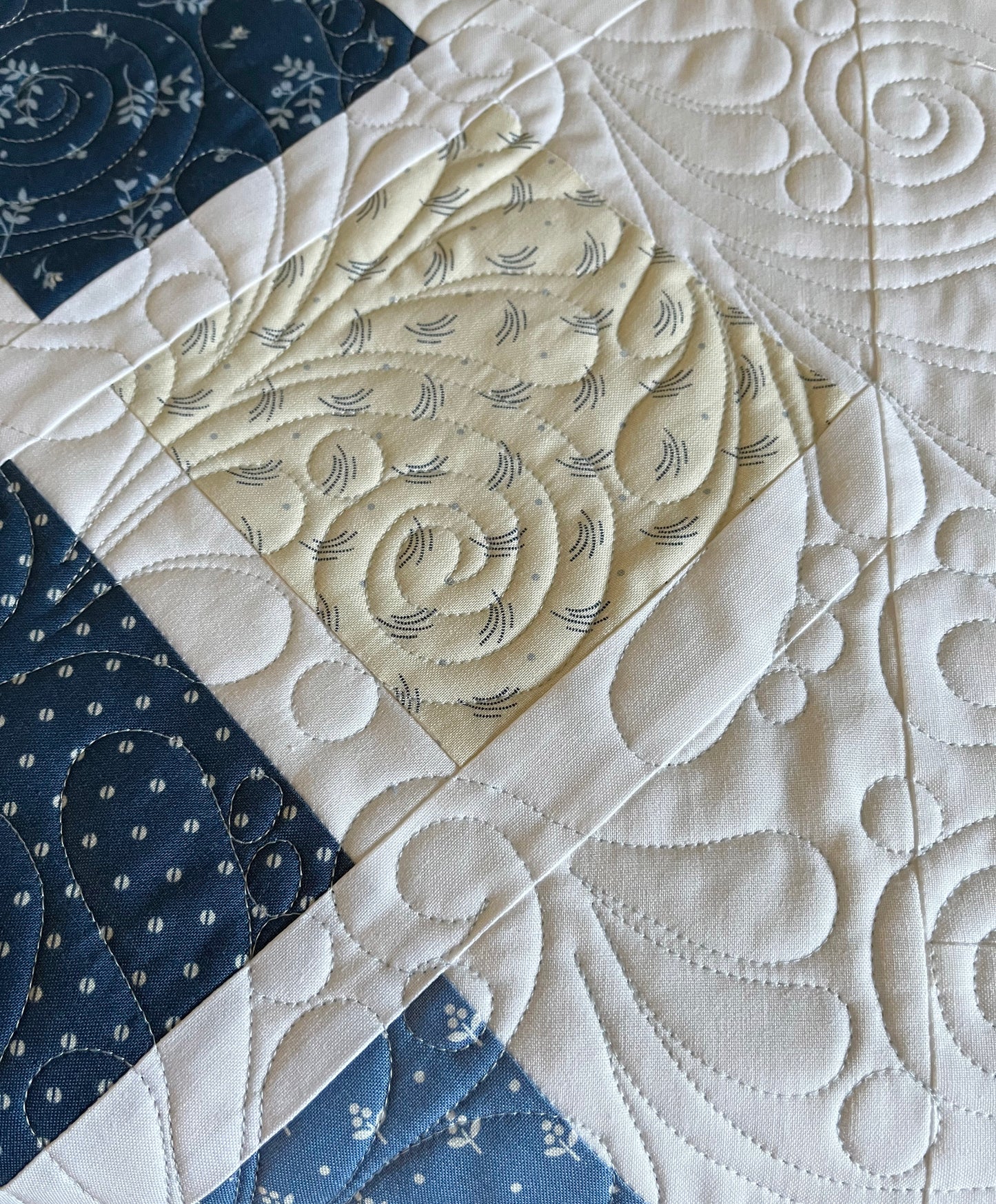 Handmade Baby Boy Quilt, Blue & White Baby Blanket (40.5x48) FREE Matching Handmade Bag, Ready to Ship and FREE SHIPPING!