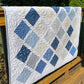 Handmade Baby Boy Quilt, Blue & White Baby Blanket (40.5x48) FREE Matching Handmade Bag, Ready to Ship and FREE SHIPPING!