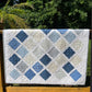 Handmade Baby Boy Quilt, Blue & White Baby Blanket (40.5x48) FREE Matching Handmade Bag, Ready to Ship and FREE SHIPPING!