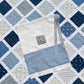 Handmade Baby Boy Quilt, Blue & White Baby Blanket (40.5x48) FREE Matching Handmade Bag, Ready to Ship and FREE SHIPPING!