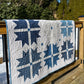 Handmade Baby Quilt, Adult Lap Quilt - Moda Blueprint Fabric 46"x46"