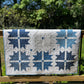 Handmade Baby Quilt, Adult Lap Quilt - Moda Blueprint Fabric 46"x46"