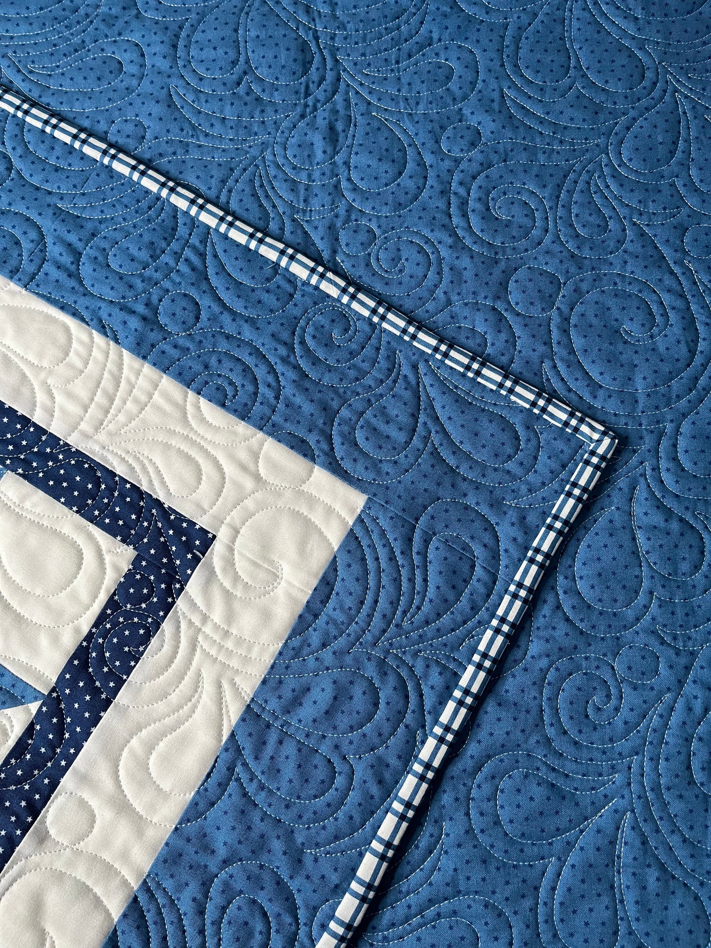 Handmade Baby Quilt - Adult Lap Quilt - Moda Blueprint Fabric 53"x53"