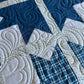 Handmade Baby Quilt - Adult Lap Quilt - Moda Blueprint Fabric 53"x53"