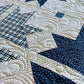 Handmade Baby Quilt - Adult Lap Quilt - Moda Blueprint Fabric 53"x53"
