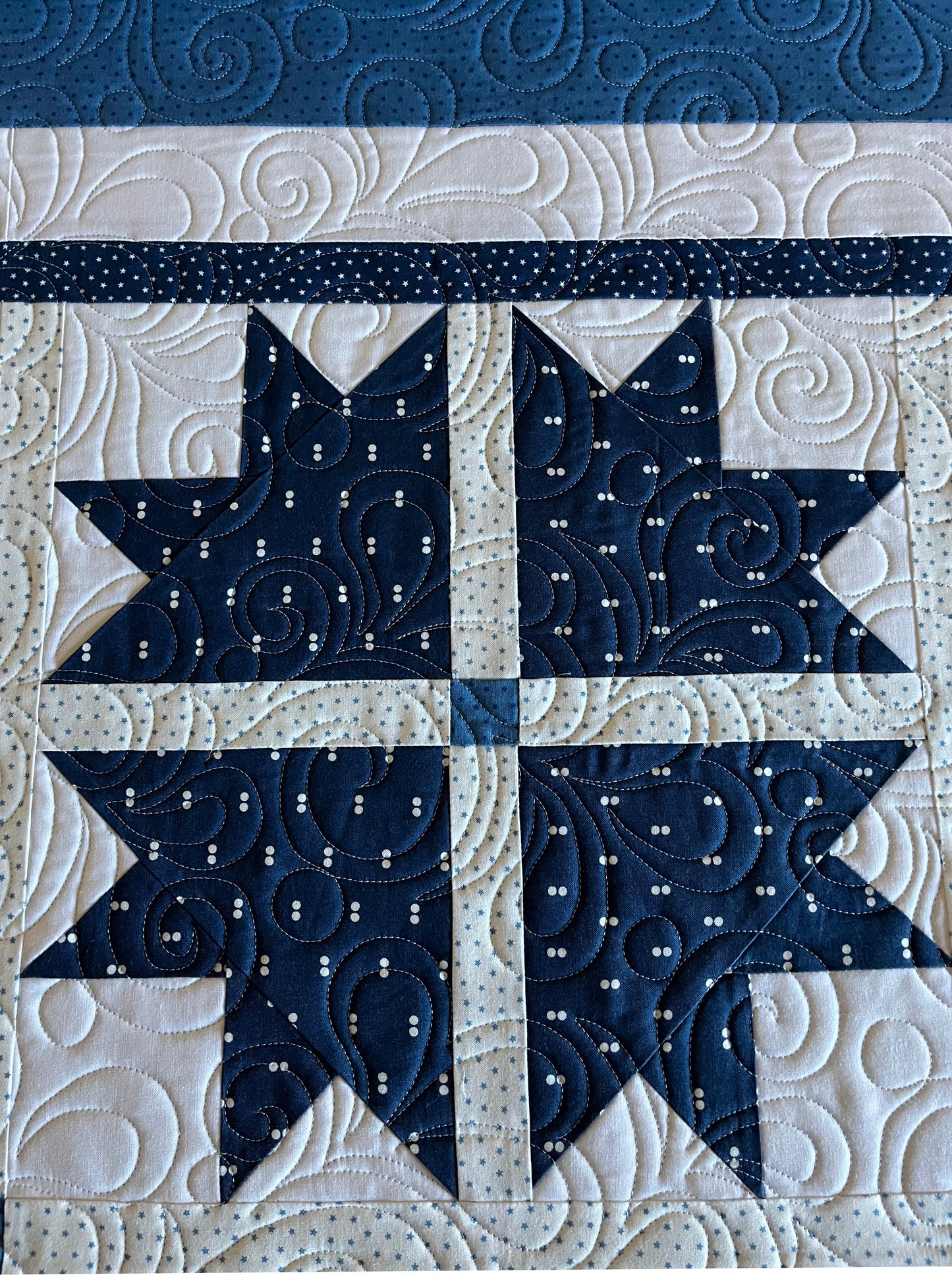 Handmade Baby Quilt - Adult Lap Quilt - Moda Blueprint Fabric 53"x53"