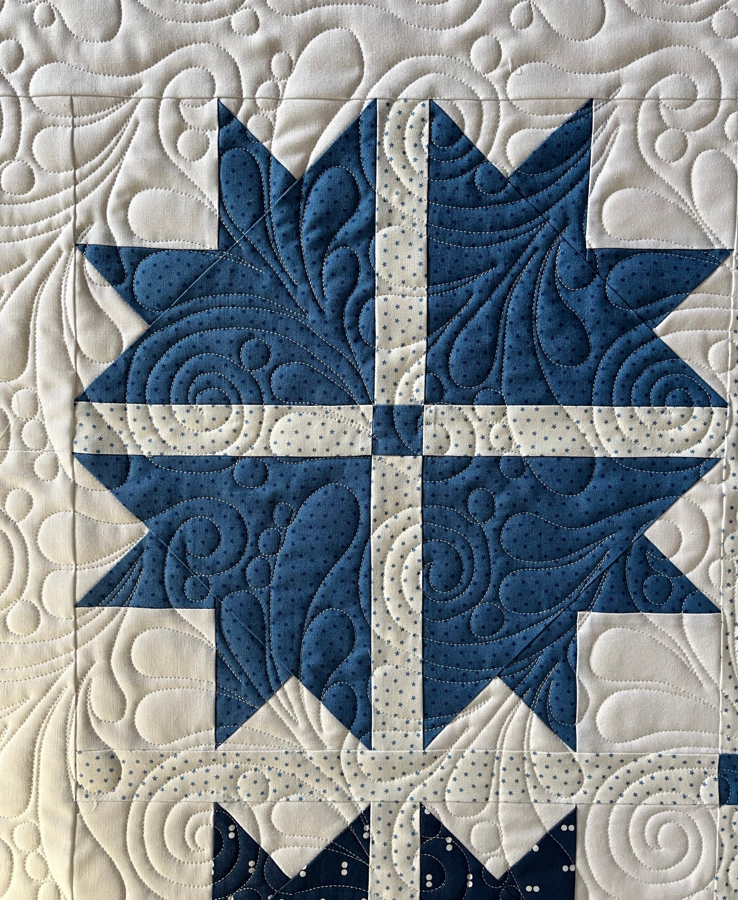 Handmade Baby Quilt, Adult Lap Quilt - Moda Blueprint Fabric 46"x46"