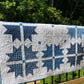 Handmade Baby Quilt, Adult Lap Quilt - Moda Blueprint Fabric 46"x46"