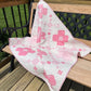 Handmade Baby Girl Quilt - Pink Flowers and Gingham (37"x37") Lap, Wall Hanging