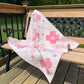 Handmade Baby Girl Quilt - Pink Flowers and Gingham (37"x37") Lap, Wall Hanging