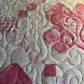 Handmade Baby Girl Quilt - Pink Flowers and Gingham (37"x37") Lap, Wall Hanging