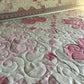 Handmade Baby Girl Quilt - Pink Flowers and Gingham (37"x37") Lap, Wall Hanging