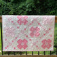 Handmade Baby Girl Quilt - Pink Flowers and Gingham (37"x37") Lap, Wall Hanging
