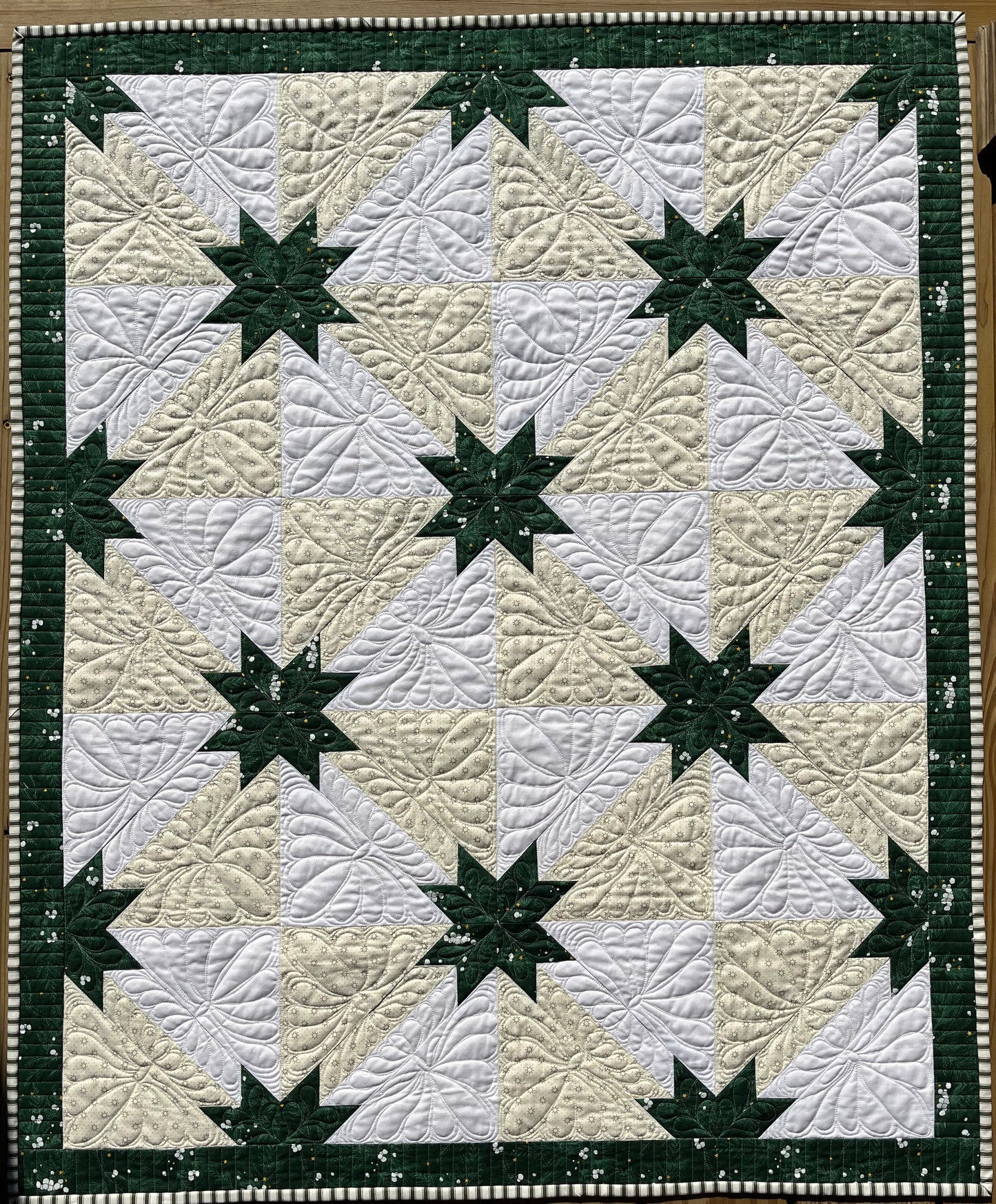 Christmas Baby Quilt - Handmade - Adult Lap Quilt, Custom Quilted - Heirloom - Ready to Ship