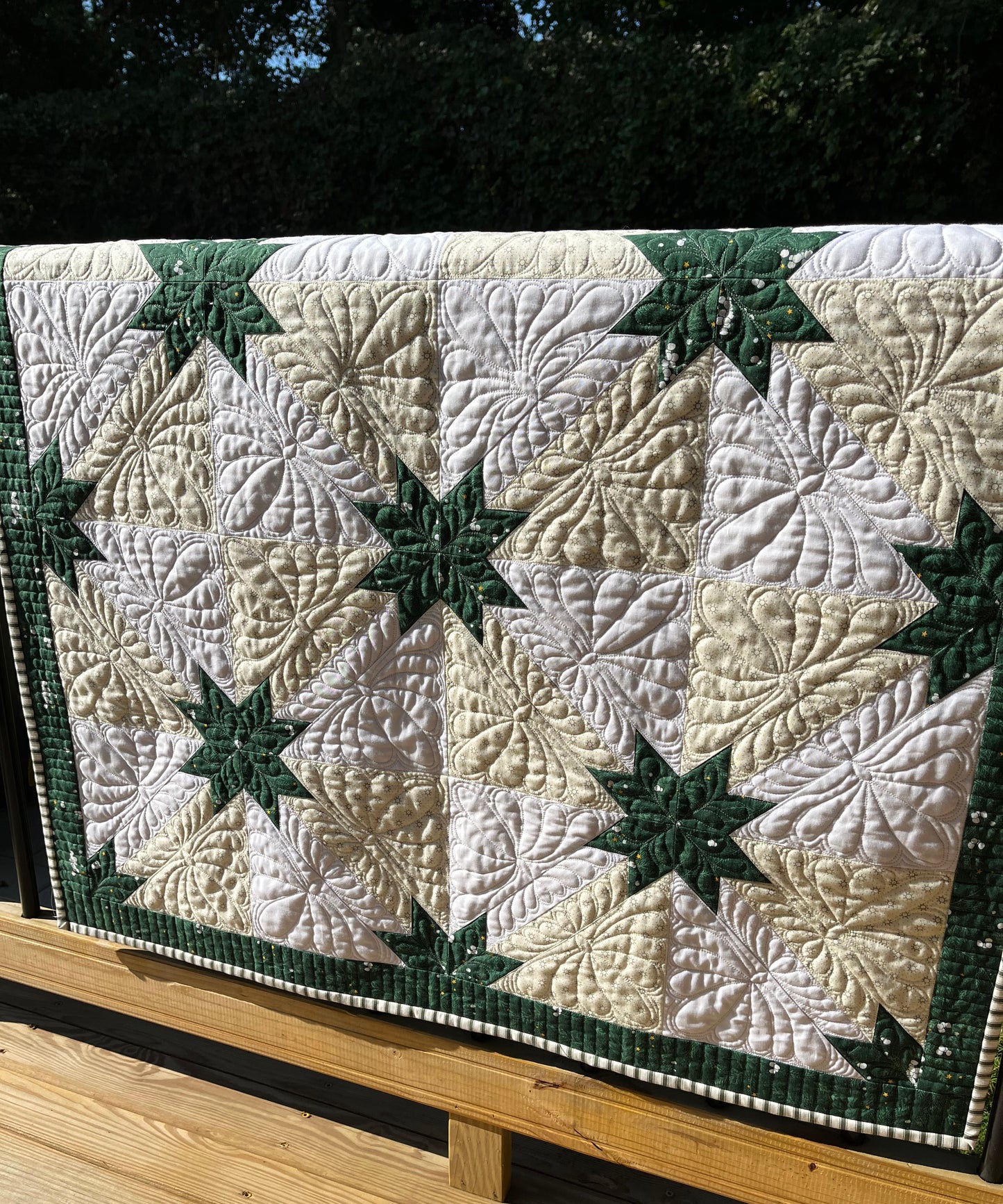 Christmas Baby Quilt - Handmade - Adult Lap Quilt, Custom Quilted - Heirloom - Ready to Ship