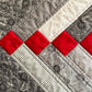 Handmade Table Runner - Grey and Red - Christmas, Holiday or Anytime Table Runner (15x57) Custom Quilted, Ready to Ship