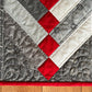 Handmade Table Runner - Grey and Red - Christmas, Holiday or Anytime Table Runner (15x57) Custom Quilted, Ready to Ship