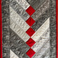 Handmade Table Runner - Grey and Red - Christmas, Holiday or Anytime Table Runner (15x57) Custom Quilted, Ready to Ship