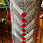 Handmade Table Runner - Grey and Red - Christmas, Holiday or Anytime Table Runner (15x57) Custom Quilted, Ready to Ship