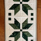 Christmas Table Runner - Green Star - Handmade, Custom Quilted - 15"x54" - Ready to Ship