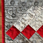 Handmade Table Runner - Grey and Red - Christmas, Holiday or Anytime Table Runner (14x44), Custom Quilted, Ready to Ship