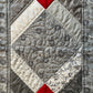 Handmade Table Runner - Grey and Red - Christmas, Holiday or Anytime Table Runner (14x44), Custom Quilted, Ready to Ship