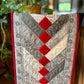 Handmade Table Runner - Grey and Red - Christmas, Holiday or Anytime Table Runner (14x44), Custom Quilted, Ready to Ship