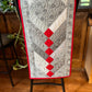 Handmade Table Runner - Grey and Red - Christmas, Holiday or Anytime Table Runner (14x44), Custom Quilted, Ready to Ship