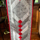 Handmade Table Runner - Grey and Red - Christmas, Holiday or Anytime Table Runner (14x44), Custom Quilted, Ready to Ship