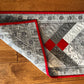 Handmade Table Runner - Grey and Red - Christmas, Holiday or Anytime Table Runner (14x44), Custom Quilted, Ready to Ship