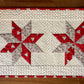 Christmas Handmade Quilted Table Runner - Red, Grey, Christmas Trees, Holly, Custom Quilted - 13.5"x55" - Ready to Ship