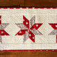 Christmas Handmade Quilted Table Runner - Red, Grey, Christmas Trees, Holly, Custom Quilted - 13.5"x55" - Ready to Ship