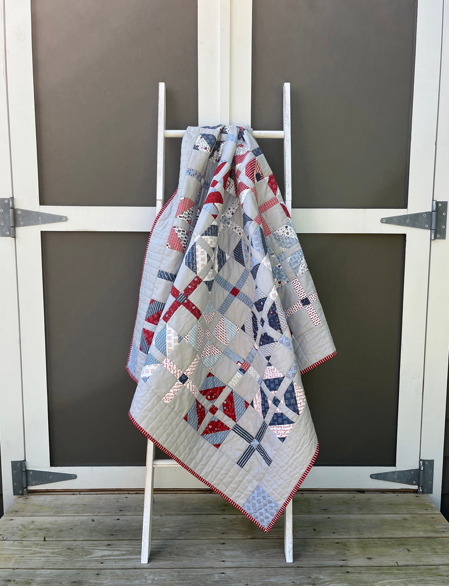 Handmade Quilt - Father's Day - July 4 - Americana - Lap/Small Throw Size (50.5x50.5)