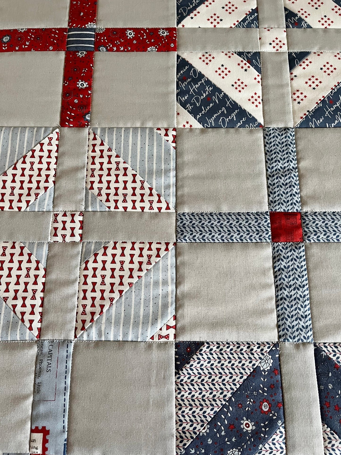 Handmade Quilt - Father's Day - July 4 - Americana - Lap/Small Throw Size (50.5x50.5)