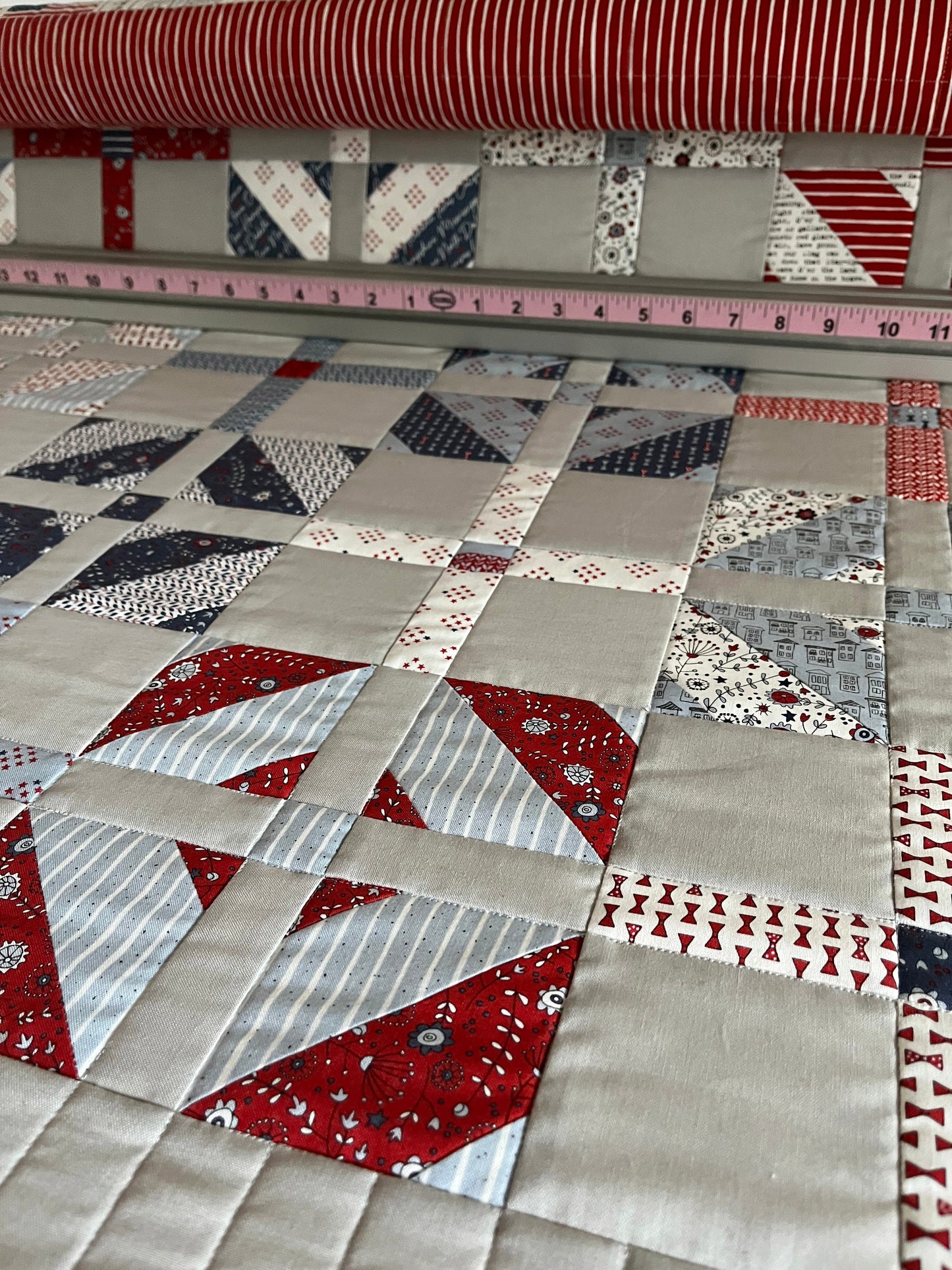 Handmade Quilt - Father's Day - July 4 - Americana - Lap/Small Throw Size (50.5x50.5)