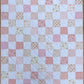 Handmade Baby Girl Quilt, Pink and White Patchwork Baby Girl Blanket (39x43) Ready to Ship!