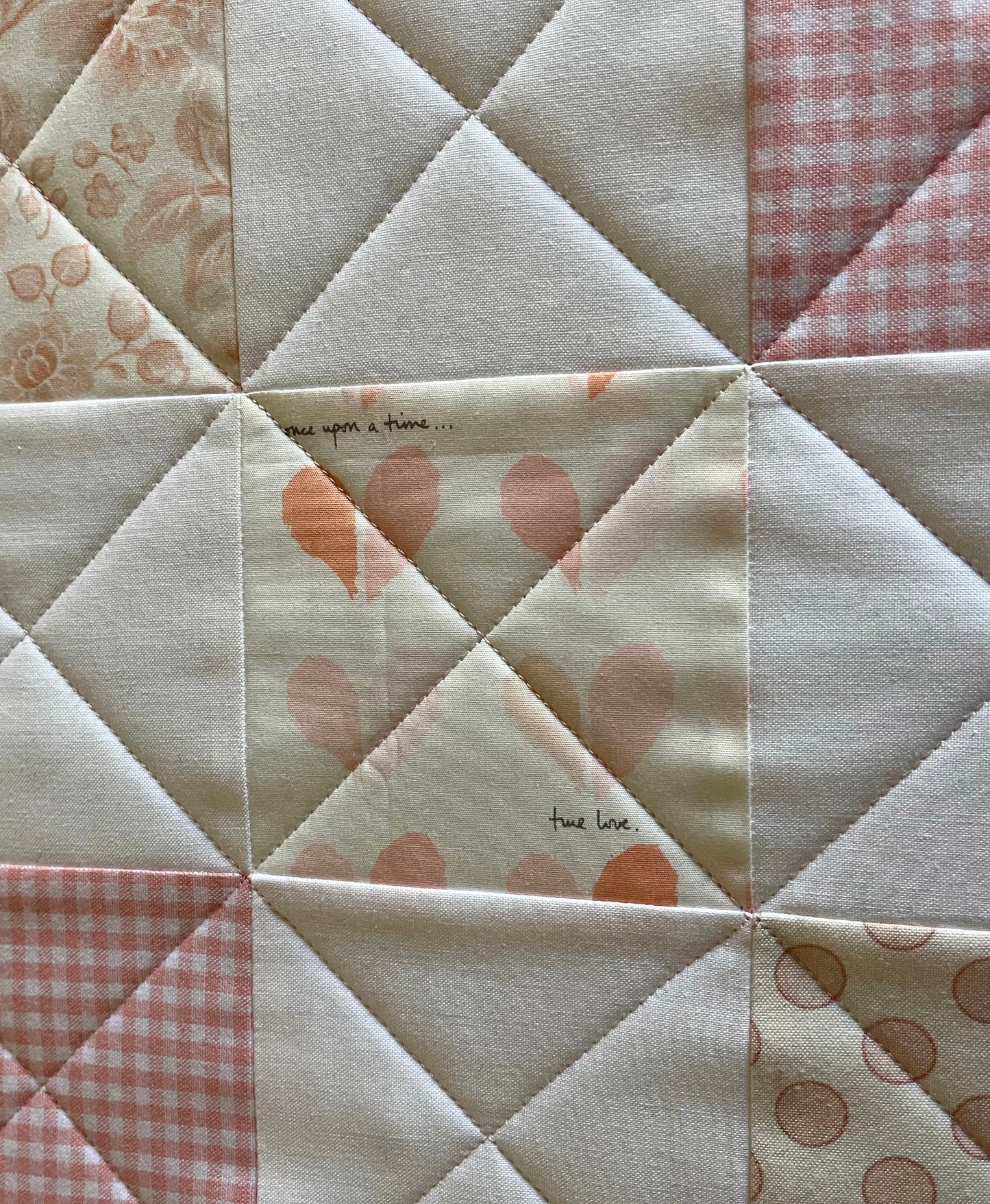 Handmade Baby Girl Quilt, Pink and White Patchwork Baby Girl Blanket (39x43) Ready to Ship!