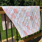 Handmade Baby Girl Quilt, Pink and White Patchwork Baby Girl Blanket (39x43) Ready to Ship!