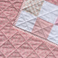 Handmade Baby Girl Quilt, Pink and White Patchwork Baby Girl Blanket (39x42.5) Great MOTHER'S DAY gift to new mom.  Ready to Ship!