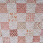 Handmade Baby Girl Quilt, Pink and White Patchwork Baby Girl Blanket (39x42.5) Great MOTHER'S DAY gift to new mom.  Ready to Ship!