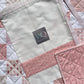 Handmade Baby Girl Quilt, Pink and White Patchwork Baby Girl Blanket (39x42.5) Great MOTHER'S DAY gift to new mom.  Ready to Ship!