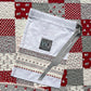 Christmas Baby Quilt (Grey Backing), Country Christmas Handmade Baby Blanket, Red, Grey, Cream, Ready to Ship