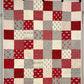 Handmade Christmas Baby Quilt - Whimsical Baby Blanket (36.5x41) Adult Lap Quilt, Red, Grey, Cream-Moda Country Christmas