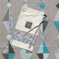 Handmade Baby Quilt, Table Topper, Wall Hanging, Adult Lap Quilt - Modern Grey & Turquoise Baby Blanket, One of a Kind (34.5x46.5) Ready to Ship!