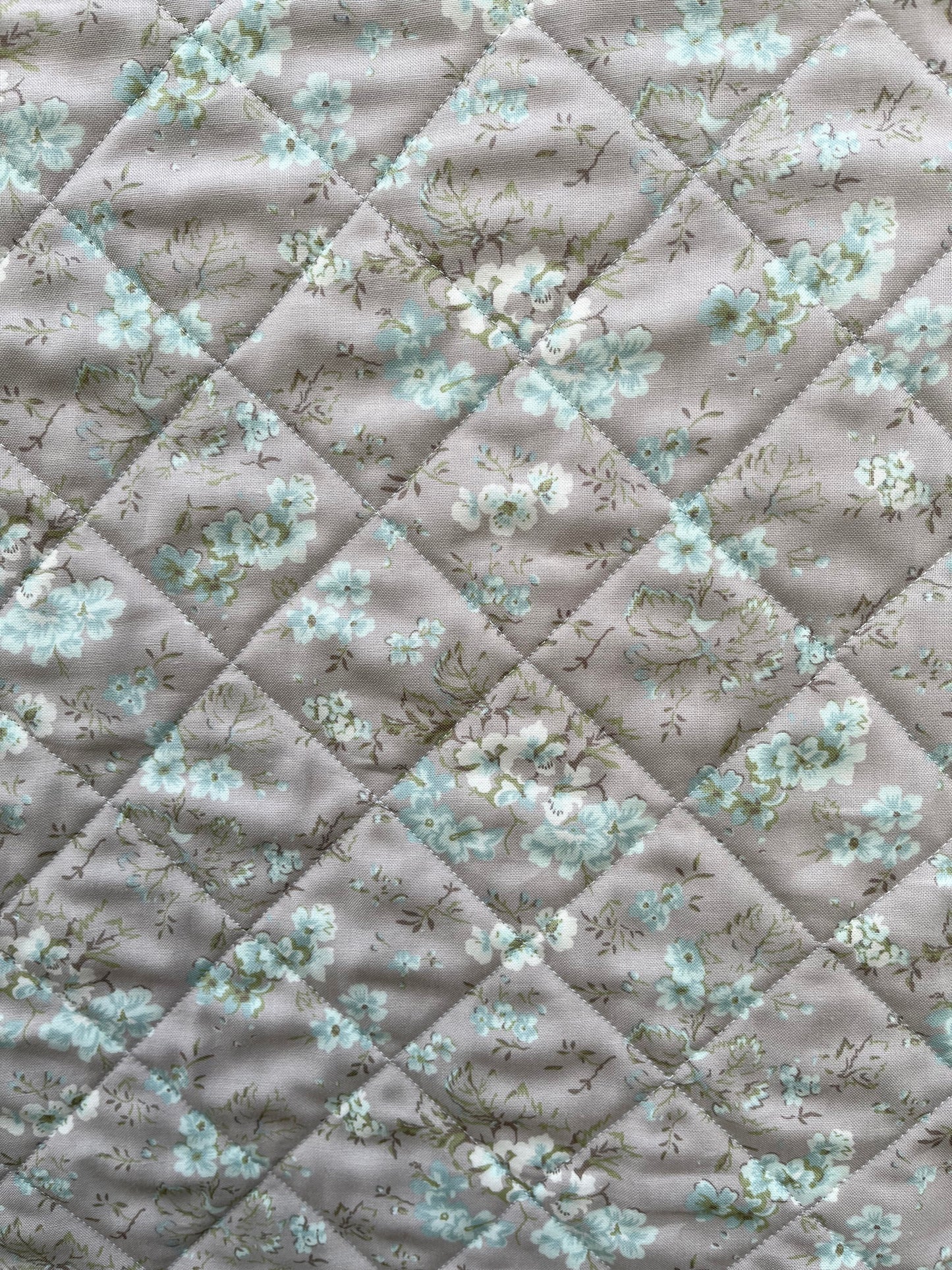 Handmade Baby Girl Quilt, Baby Girl Blanket (37"x43"), Grey Floral Back, Adult Lap Quilt, Ready to Ship!