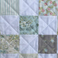 Handmade Aqua Floral Back Baby Girl Quilt, Baby Girl Blanket (37"x40")  Ready to Ship!