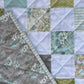 Handmade Baby Girl Quilt, Baby Girl Blanket (37"x43"), Grey Floral Back, Adult Lap Quilt, Ready to Ship!