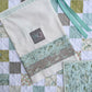 Handmade Aqua Floral Back Baby Girl Quilt, Baby Girl Blanket (37"x40")  Ready to Ship!